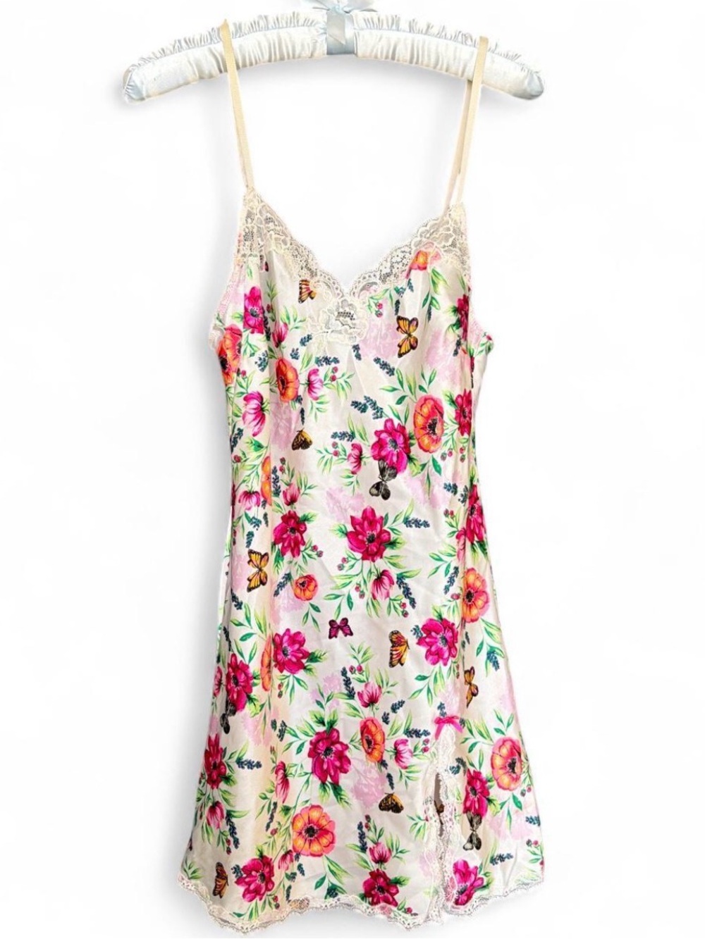 Victoria’s Secret Floral Lace-Trim Slip Dress - Size Small